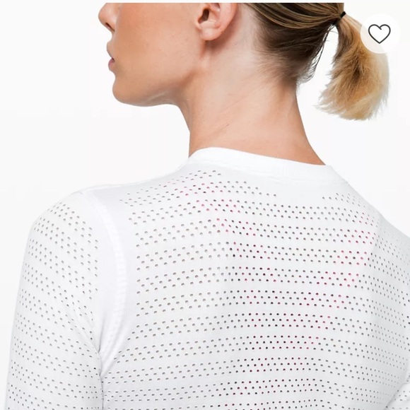 LULULEMON Breeze By LS Perforated SilverScent Run Top in White — 8 - Picture 3 of 9